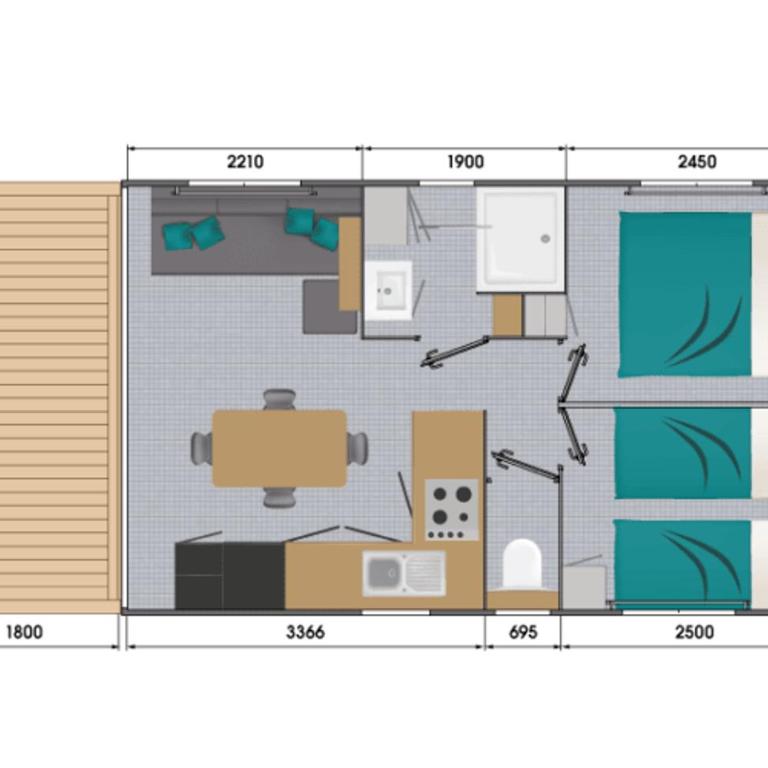 Hotel et Camping Les Rives du Loup - Bungalow Grande Vue - 3