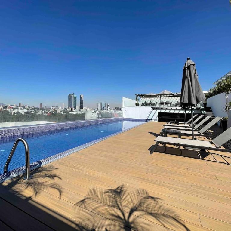 Roma-Condesa · Alberca rooftop + Gym · 2BR Vistas - Apartamento - 1