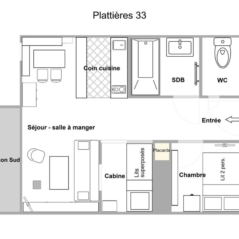 Appartement 2* Méribel, Sud, Skis aux pieds, 5 pers. - FR-1-182-266 - Apartamento - 18