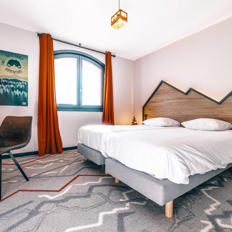 Hotel Base Camp Lodge - Albertville - Chambre Double ou Lits Jumeaux - Vue sur Jardin - 3