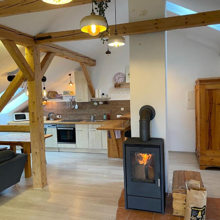 Haus mit Garten und Kamin - Apartment mit 1 Schlafzimmer - 1