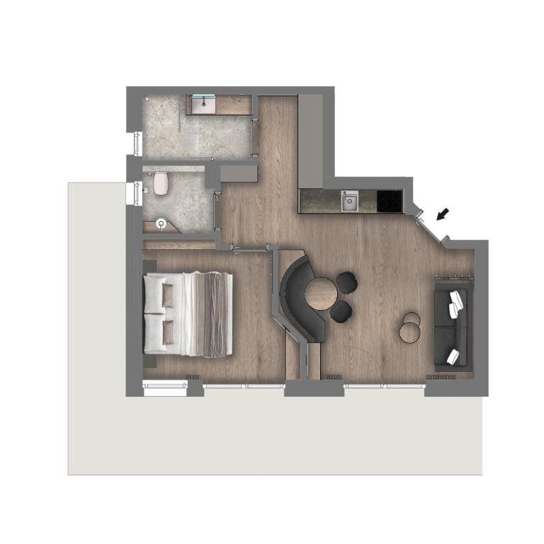 Appartements Aurikel Corso - Apartment G mit 1 Schlafzimmer - 1