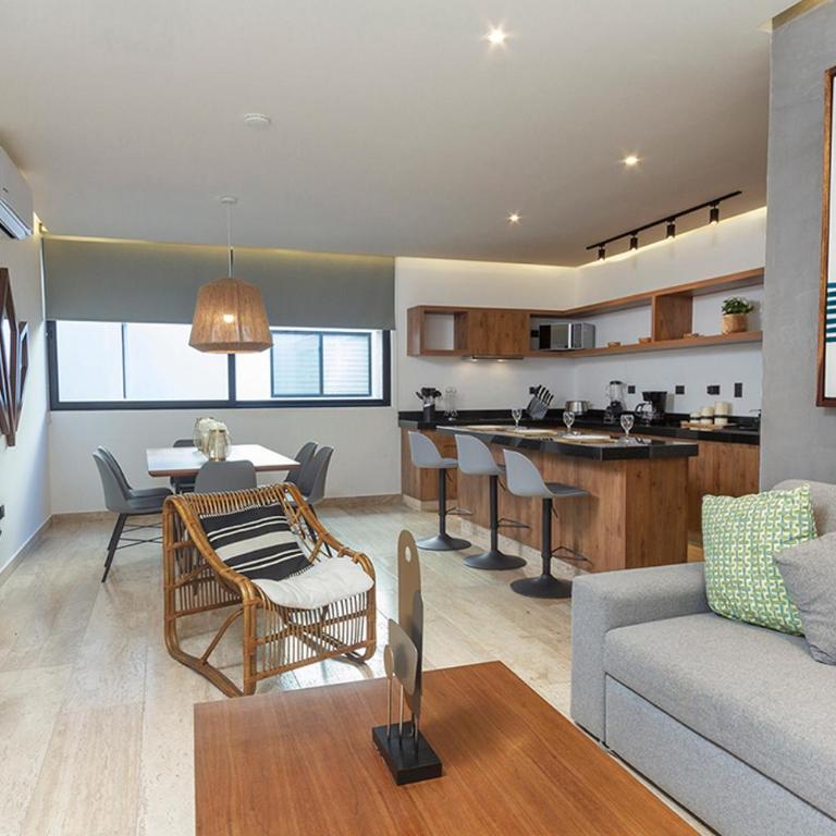 Moderno Depa 2BR con Alberca en Rooftop 5ta Avenida - Two-Bedroom Apartment - 35
