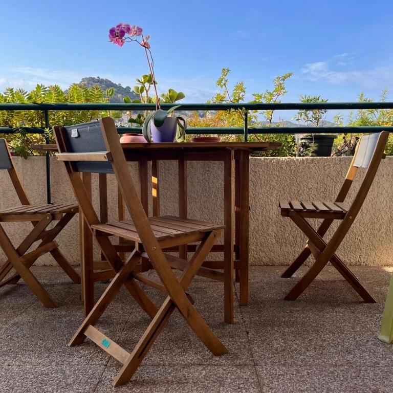 T2, 4 pers max, terrasse avec vue et parking privé, proche centre et mer - Apartment mit 1 Schlafzimmer - 11