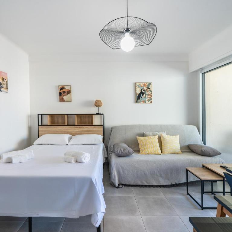 Studio rénové avec grande terrasse - Climatisation - Aperçu mer - Appartement avec Terrasse - 7