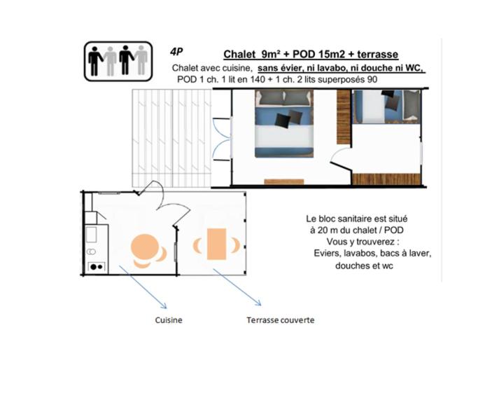 West Camping - Bungalow mit 2 Schlafzimmern - 2