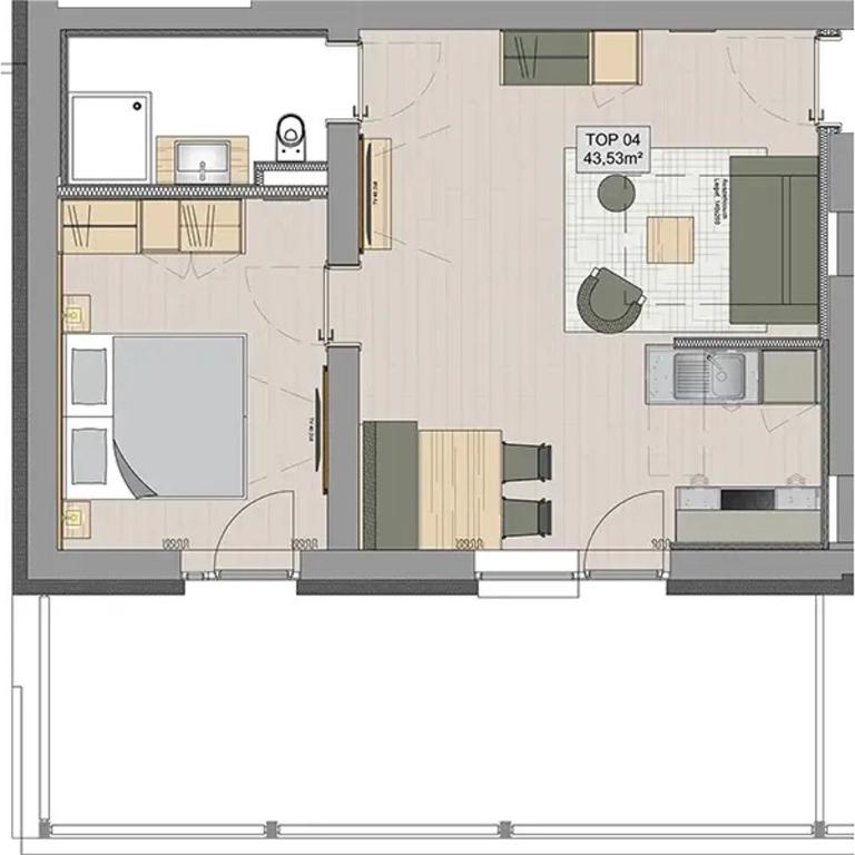 Aparthotel Die Monika - Apartment mit 1 Schlafzimmer, Balkon und Bergblick - 10