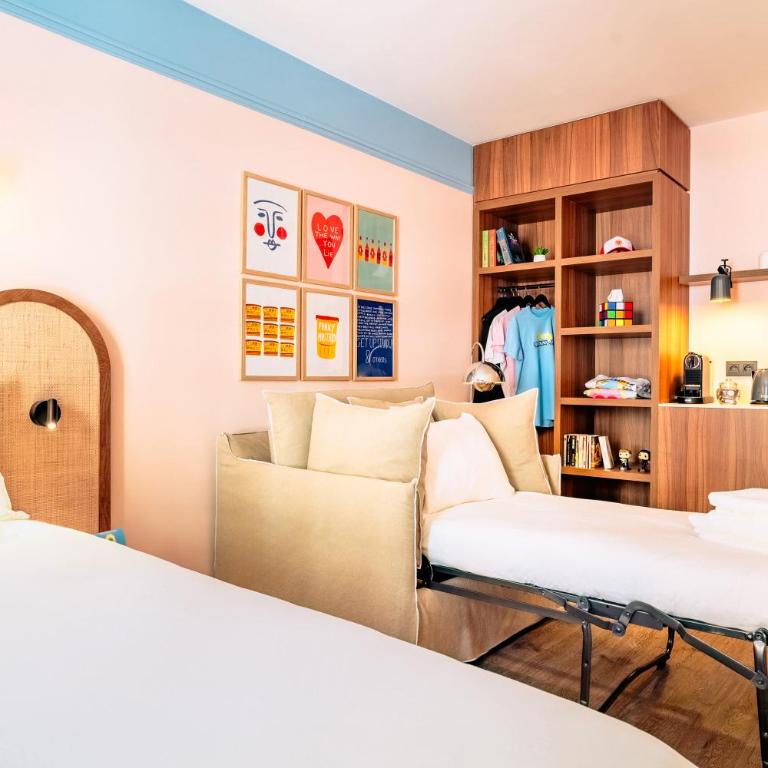 RockyPop Marseille Hôtel - Chambre Triple Supérieure (2 Adultes + 1 Enfant) - 6