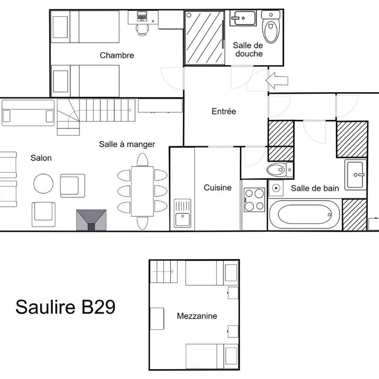 Joli 3 Pièces Mezzanine avec Cheminée - Internet Gratuit - 7/8 Pers. - FR-1-182-61 - Appartement (7 Adultes) - 22