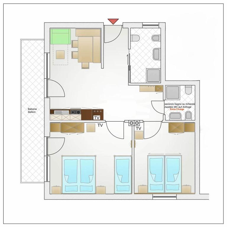 Apartments Brunella - Apartment mit 2 Schlafzimmern und Balkon - 28