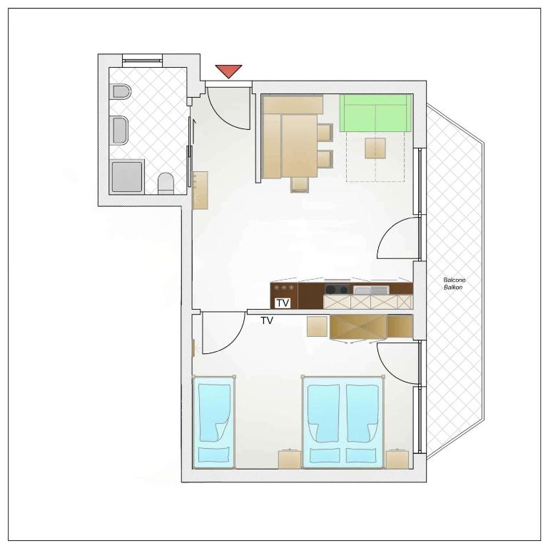 Apartments Brunella - Apartment mit 1 Schlafzimmer und Balkon - 15