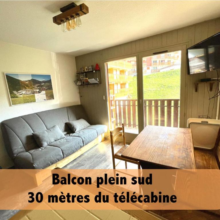 Au Pied des Pistes B48, Chaleureux studio 4 pers, balcon plein SUD, DRAPS NON COMPRIS - Appartement 1 Chambre - 1