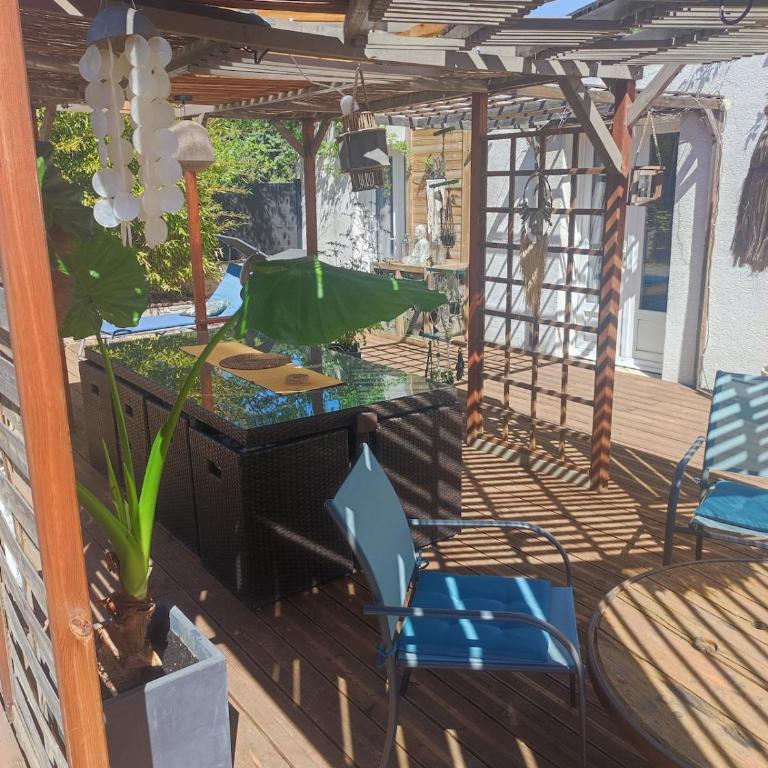 loft, clim, jardin, piscine, calme, parc expo, - Maison 2 Chambres - 10