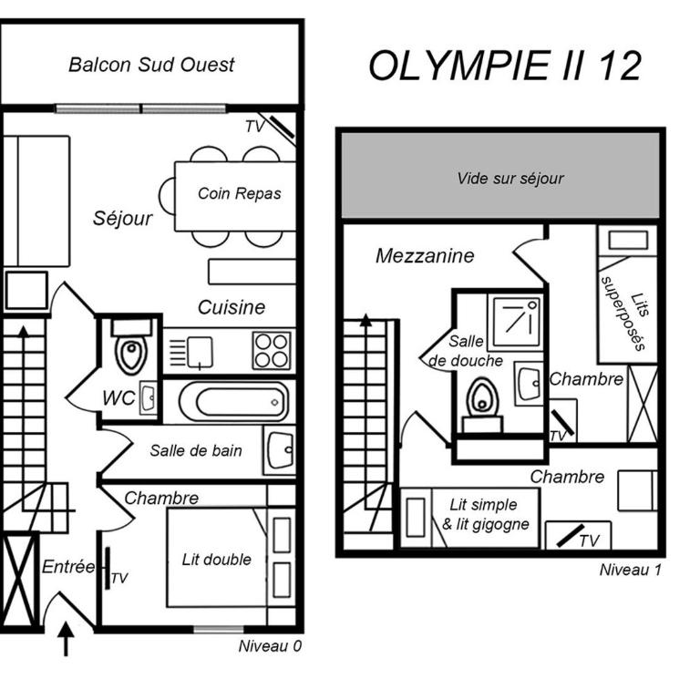 Joli duplex lumineux, superbe vue montagne, 4 pièces, 5/6 pers, 3 TV - FR-1-182-87 - Appartement (6 Adultes) - 16
