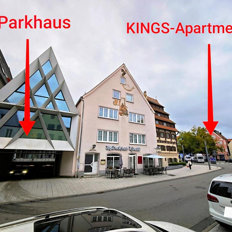 NEU! KINGS-Apartment - 300m zum Bahnhof - max 6 Personen - Mobiles Klimagerät - Küche - Apartment mit 2 Schlafzimmern - 35