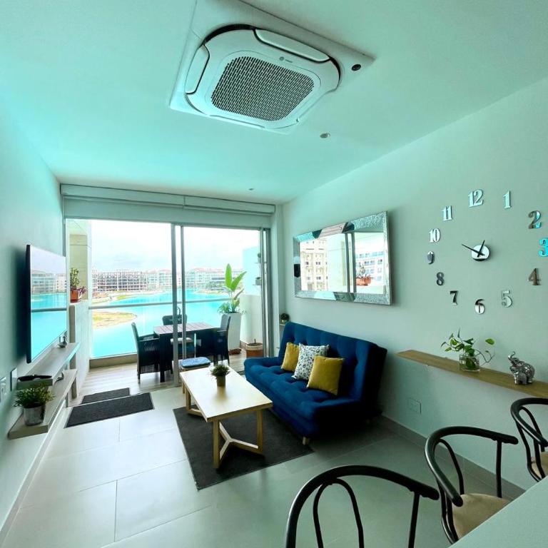 Apartamento 4g Baia Kristal Cartagena - One-Bedroom Apartment with Balcony and Water View - 35