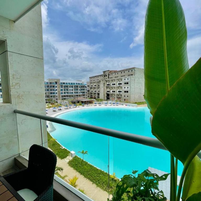 Apartamento 4g Baia Kristal Cartagena - One-Bedroom Apartment with Balcony and Water View - 44