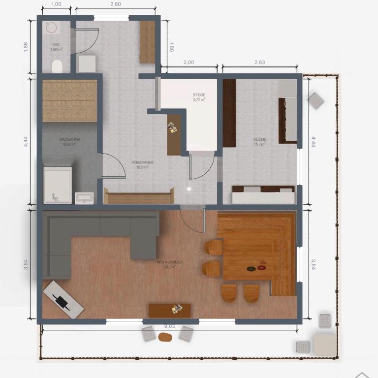 Tauplitz-Grimming-View Apartment mit Sauna - Four-Bedroom Apartment with Balcony - 7