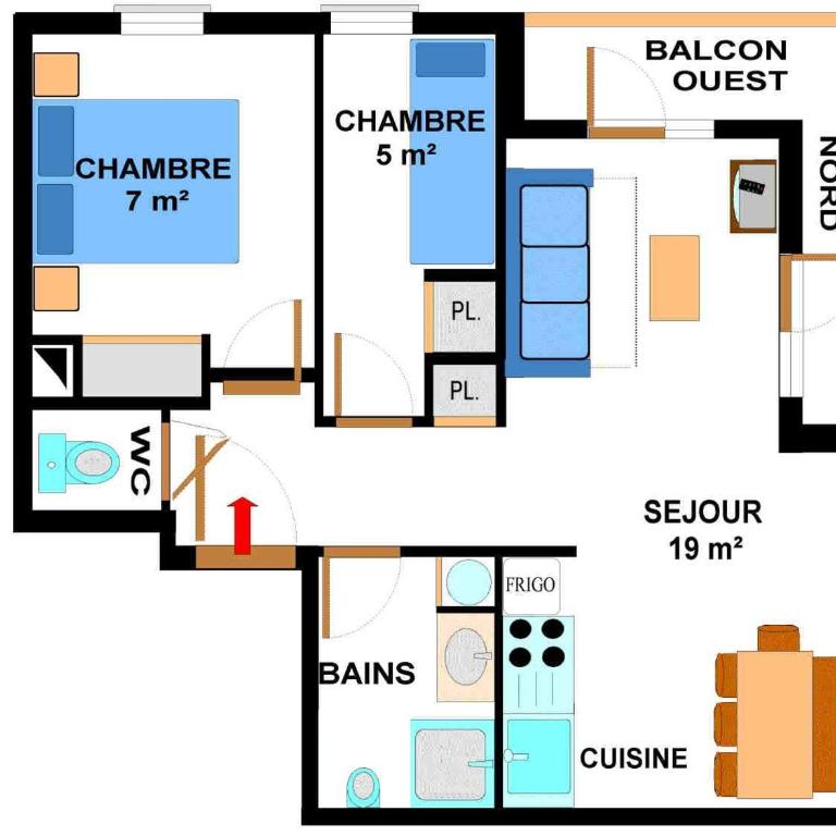 Appartement spacieux pour 6 personnes à Aussois avec balcon - Apartment mit 2 Schlafzimmern - 6