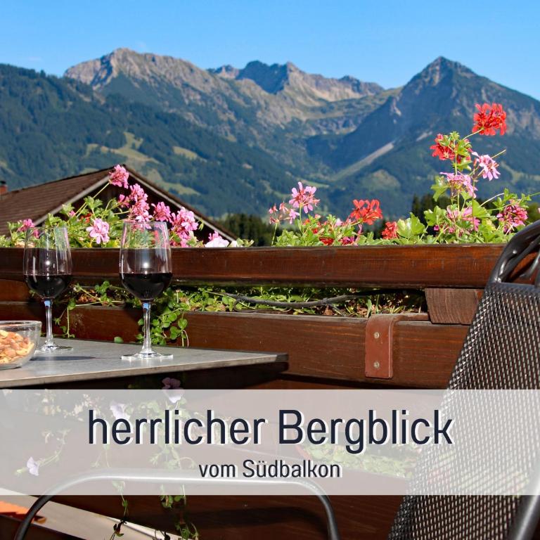 Biohof Burger, 3 sonnige Fewo, alle mit Balkon, Spielzimmer, Grillhütte, 7 km vor Oberstdorf - Apartment mit Blick auf die Berge - 1