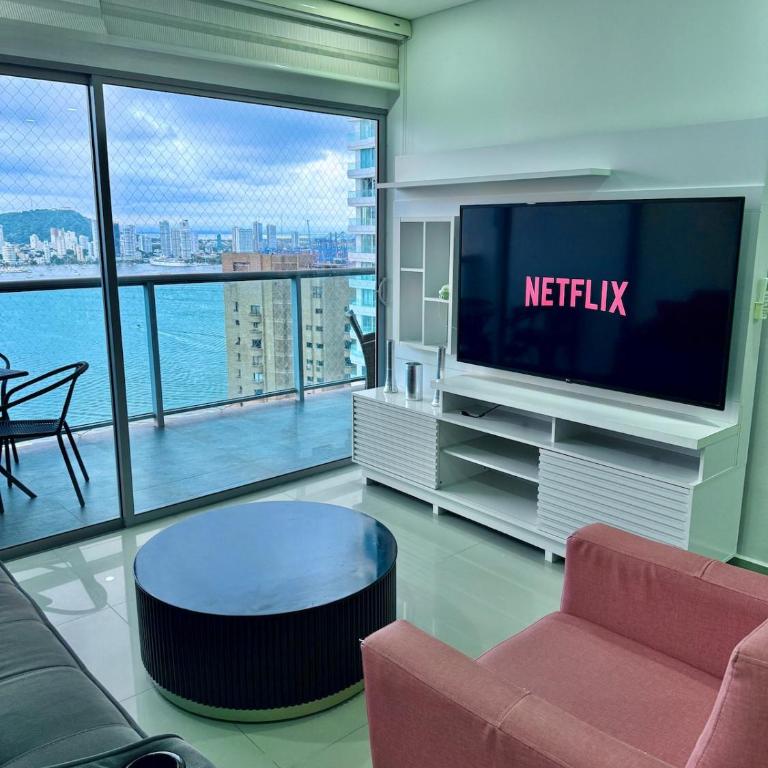 Apartamento en bocagrande con balcon y vista al mar - Apartamento de 1 dormitorio - 2