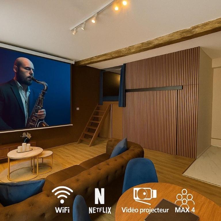 Cinéma & Ambiance Jazz Cosy au cœur de Vienne - Netflix - Hypercentre - Blue Note - France - Studio Familial - 3