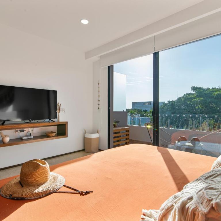 Vibra Bonito - Boho Chic Studio with Rooftop & Infinite Pool - Estudio Deluxe con cama grande - 33
