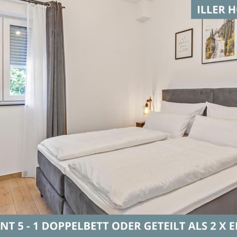 Illler Homes Memmingen Moderne Fewos für bis zu 7 Pers mit Küche & Parkplätzen, teilweise mit Terrasse - Apartment mit 1 Schlafzimmer und Terrasse - 8