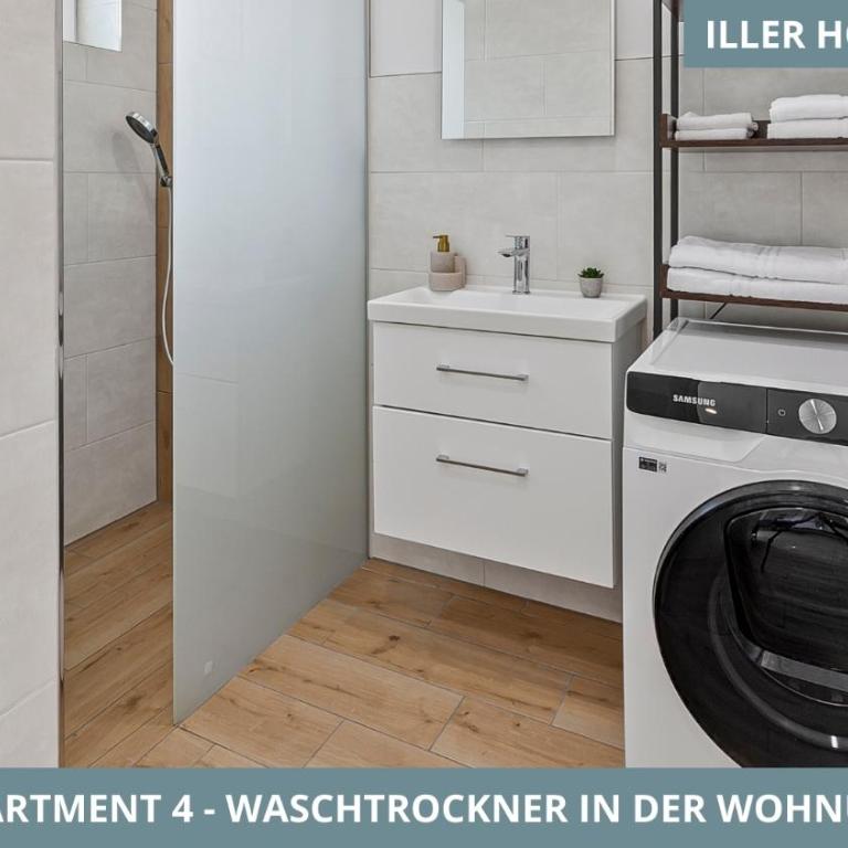 Illler Homes Memmingen Moderne Fewos für bis zu 7 Pers mit Küche & Parkplätzen, teilweise mit Terrasse - Apartment mit 3 Schlafzimmern und Balkon - 6