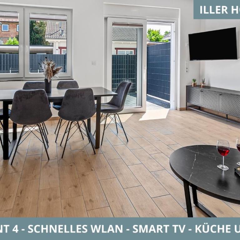 Illler Homes Memmingen Moderne Fewos für bis zu 7 Pers mit Küche & Parkplätzen, teilweise mit Terrasse - Apartment mit 3 Schlafzimmern und Balkon - 10