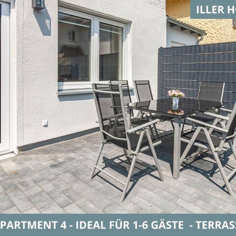 Illler Homes Memmingen Moderne Fewos für bis zu 7 Pers mit Küche & Parkplätzen, teilweise mit Terrasse - Apartment mit 3 Schlafzimmern und Balkon - 13