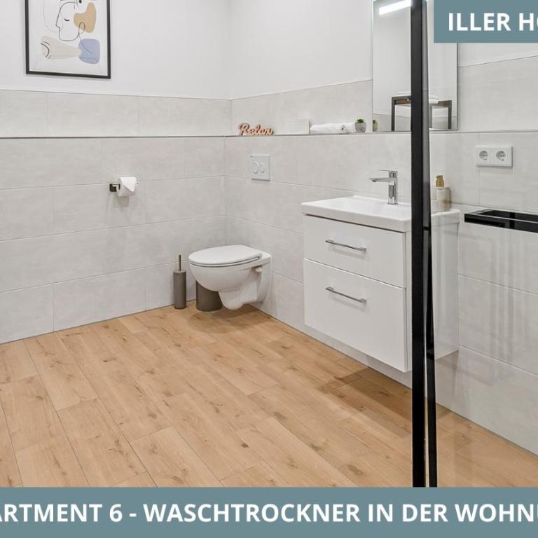 Illler Homes Memmingen Moderne Fewos für bis zu 7 Pers mit Küche & Parkplätzen, teilweise mit Terrasse - Apartment mit 3 Schlafzimmern und Balkon - 15