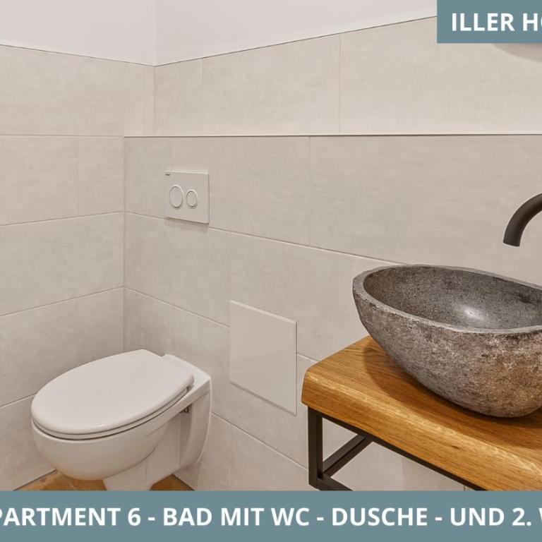 Illler Homes Memmingen Moderne Fewos für bis zu 7 Pers mit Küche & Parkplätzen, teilweise mit Terrasse - Apartment mit 3 Schlafzimmern und Balkon - 13