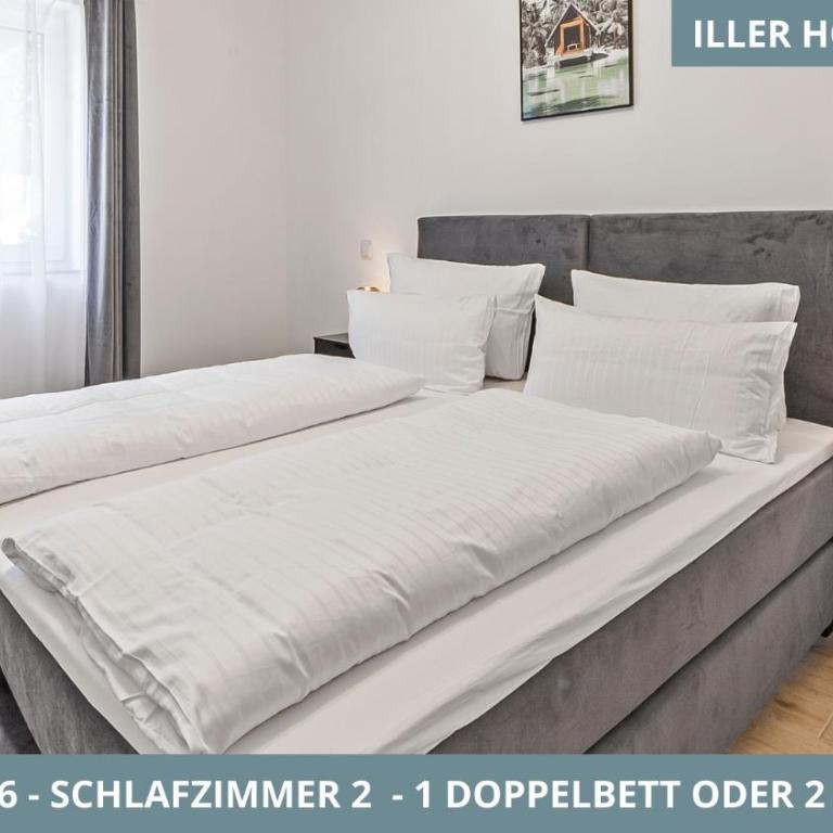 Illler Homes Memmingen Moderne Fewos für bis zu 7 Pers mit Küche & Parkplätzen, teilweise mit Terrasse - Apartment mit 3 Schlafzimmern und Balkon - 9