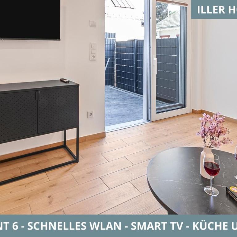 Illler Homes Memmingen Moderne Fewos für bis zu 7 Pers mit Küche & Parkplätzen, teilweise mit Terrasse - Apartment mit 3 Schlafzimmern und Balkon - 14