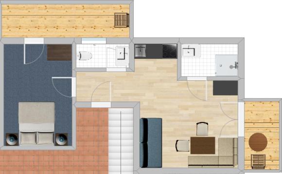 Pension Wald - Apartment mit Balkon - 5