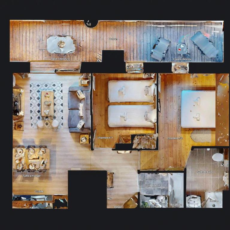 Foot of slopes, South terrasse, 6 pers - Appartement 2 Chambres avec Balcon et Terrasse - 12