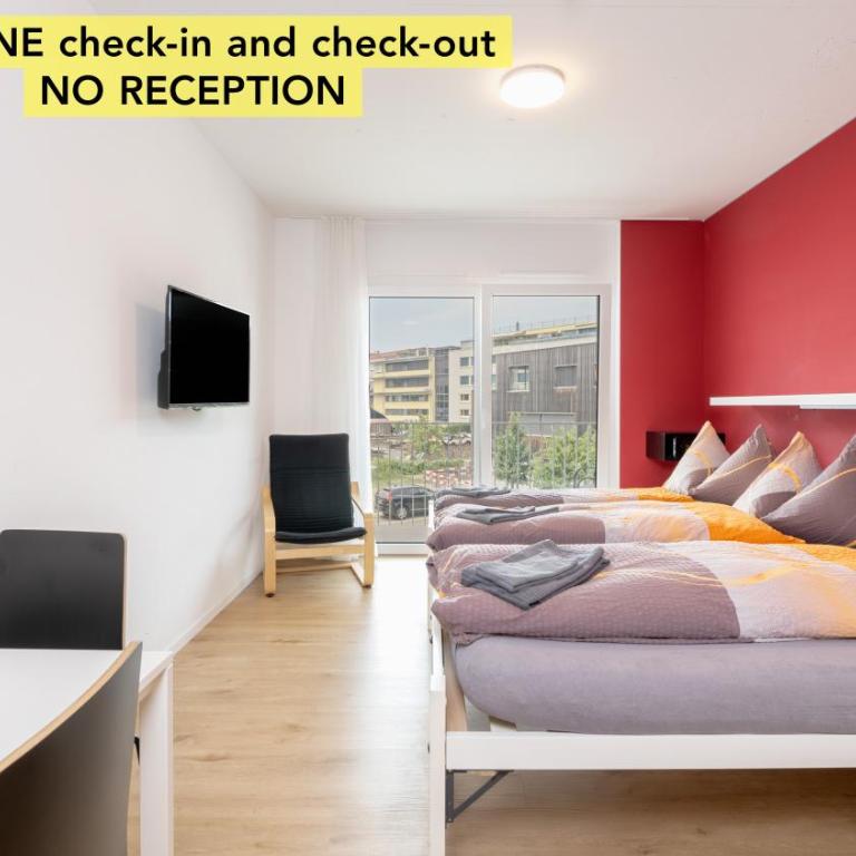 Anstatthotel Horw - app self-check-in - Superior Studio mit 3 Betten und Balkon - 3