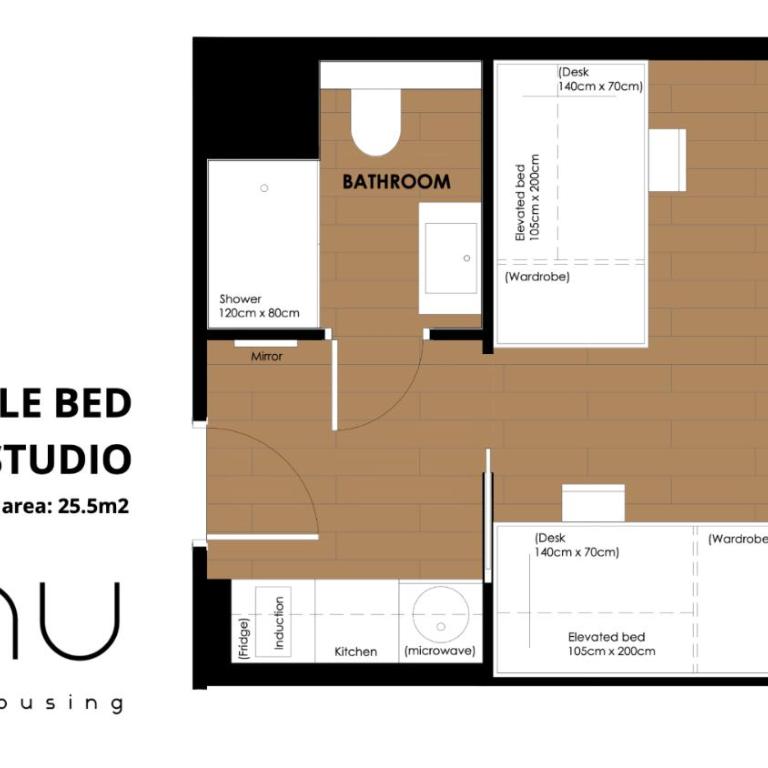 BLAU Student Housing - Students Only - Twin Room with Private Bathroom - 15