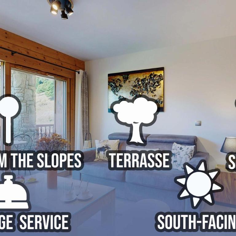 Foot of slopes, South terrasse, 6 pers - Appartement 2 Chambres avec Balcon et Terrasse - 1