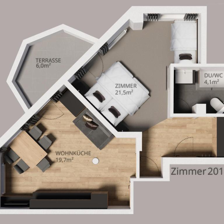 Apart Maximilian - Apartment mit 1 Schlafzimmer und Terrasse - 8