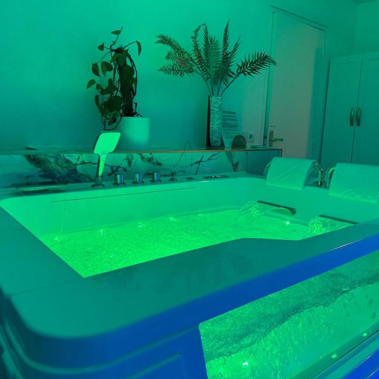 Loveroom de luxe avec jacuzzi sauna vapeur écran 300 cm - One-Bedroom Apartment - 13