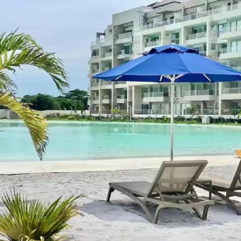 Apartamento 4g Baia Kristal Cartagena - One-Bedroom Apartment with Balcony and Water View - 3