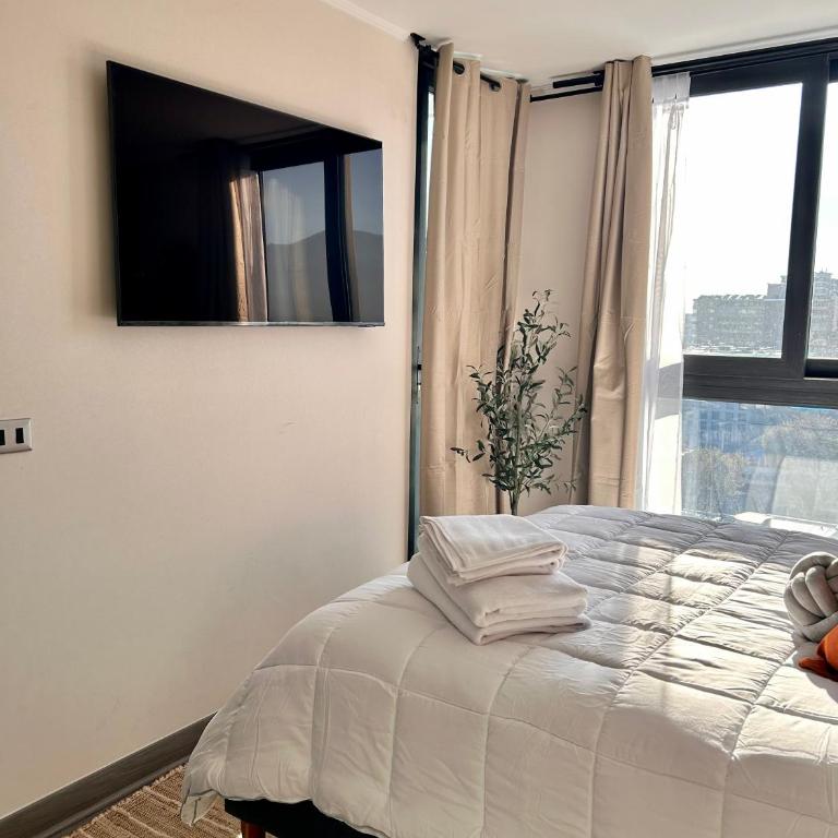 Cómodo y luminoso depto en Metro Ñuñoa con AC y Wifi - Two-Bedroom Apartment - 8