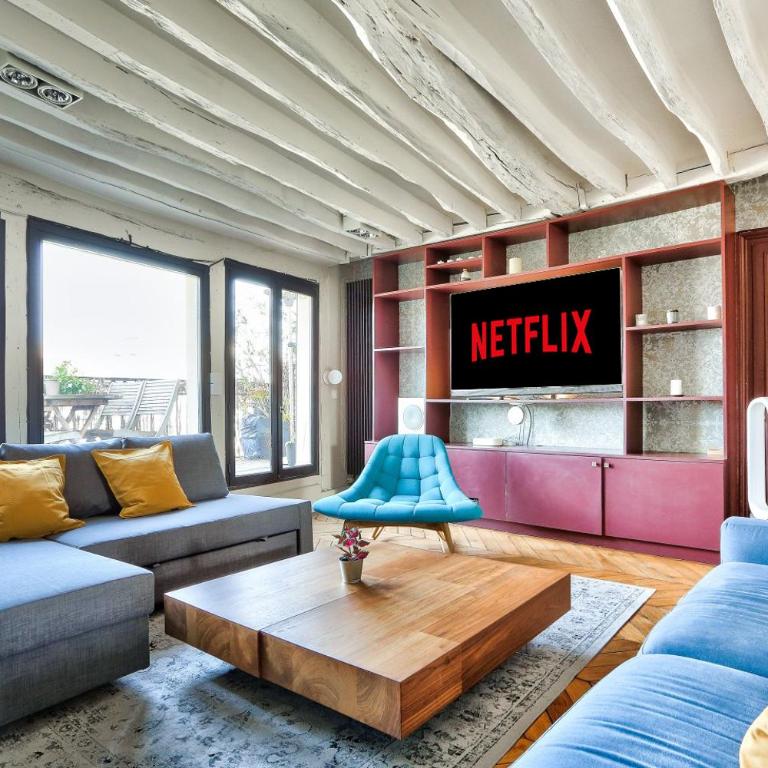 Le Marais Superb Apartment Terrace Paris Free Netflix - Apartamento con balcón - 1