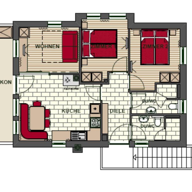 Skihütten LANG auf 1700 m in Hochkrimml, Zillertal Arena - Apartment mit 2 Schlafzimmern und Balkon - 15