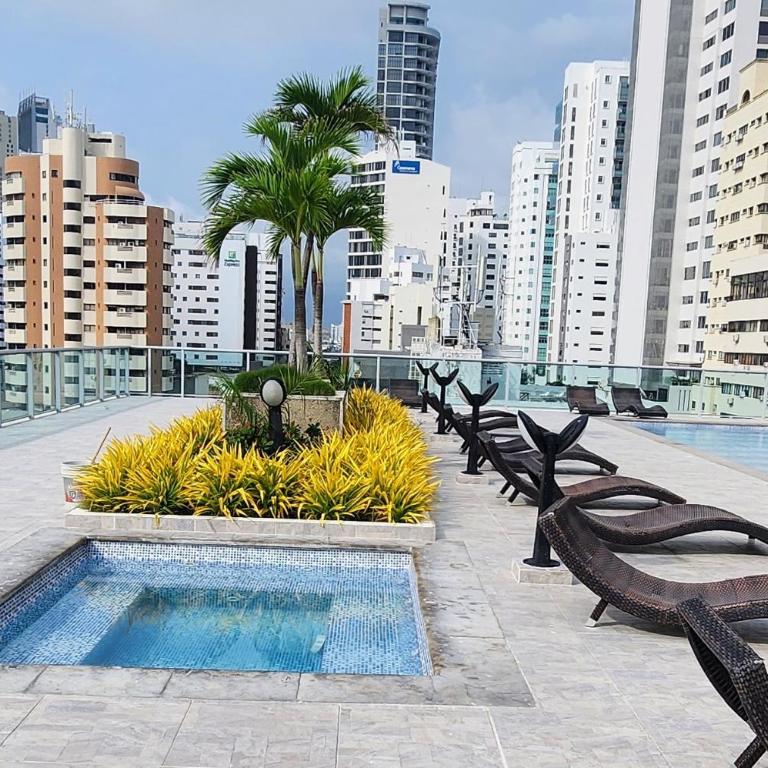 Bocagrande bay view gym jacuzzi pool - One-Bedroom Apartment - 23