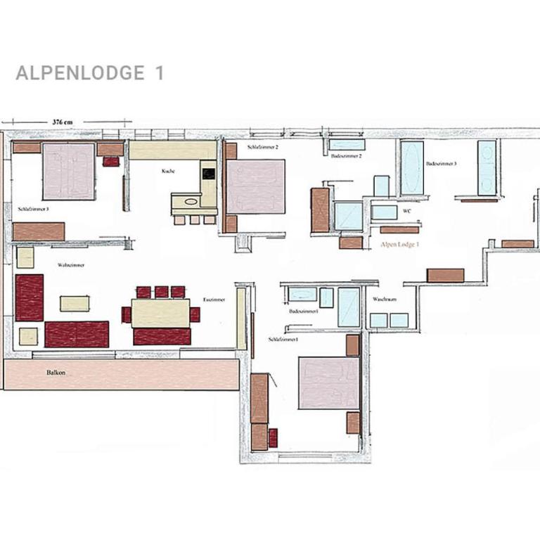 Appartement Alpen Lodge - Apartment mit 3 Schlafzimmern - 13