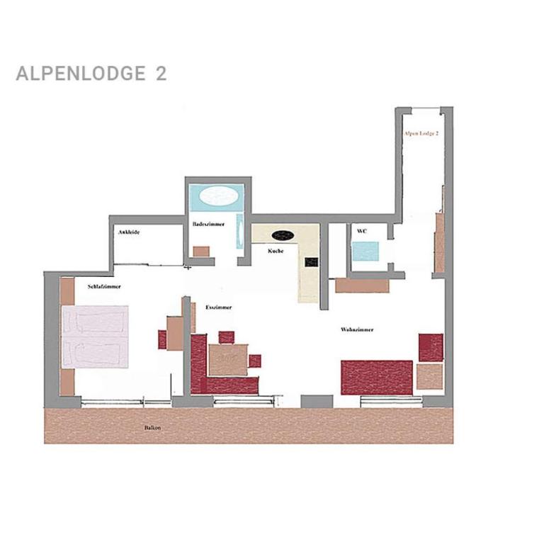 Appartement Alpen Lodge - Apartment mit 1 Schlafzimmer - 4