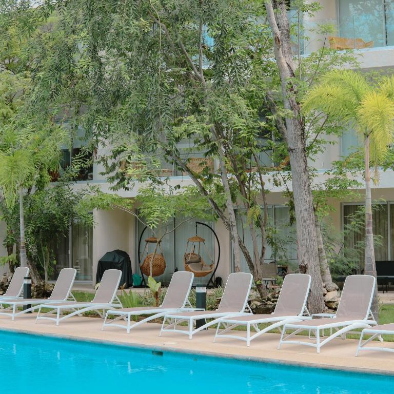 Stylish Playacar Condo with Balcony & Pool - Apartamento Deluxe de 2 dormitorios con vistas al jardín - 9